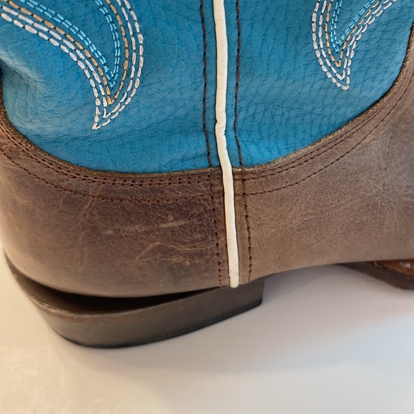 ROPER Womens Turquoise Square Toe Boots Mid Calf Low Heel 1-2", Size 5.5 - Picture 12 of 16